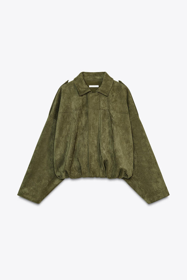 Giacca Bomber Effetto Camoscio