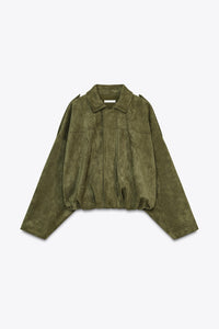 Giacca Bomber Effetto Camoscio