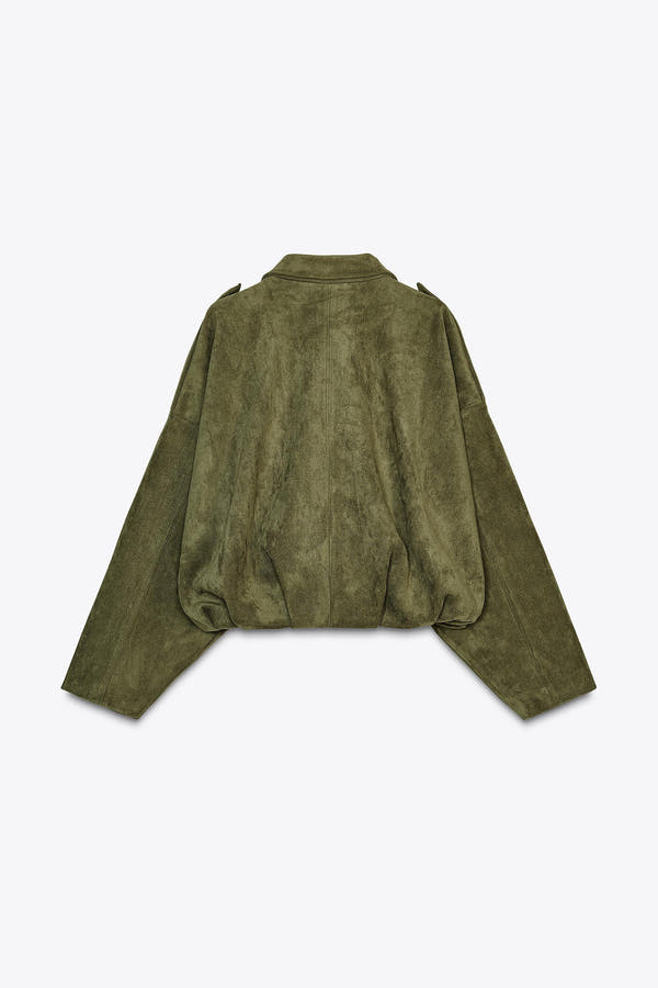 Giacca Bomber Effetto Camoscio