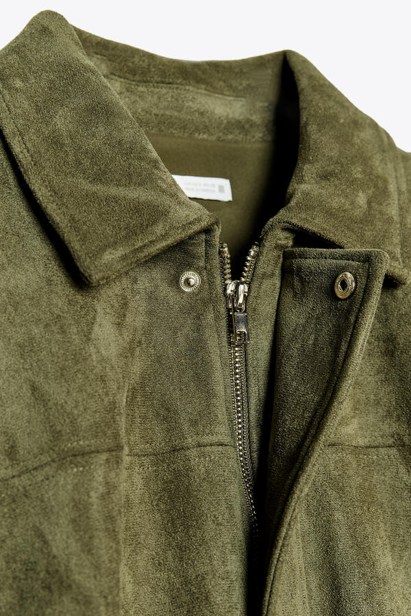 Giacca Bomber Effetto Camoscio