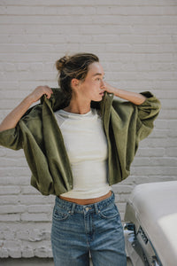 Giacca Bomber Effetto Camoscio