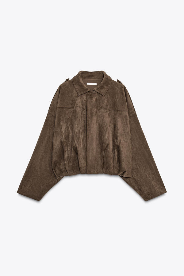 Giacca Bomber Effetto Camoscio