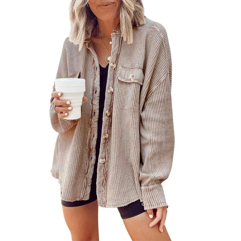 Evina™ Camicia Maglione a Maglia Waffle