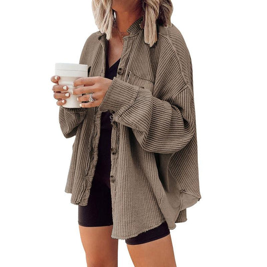 Evina™ Camicia Maglione a Maglia Waffle