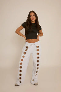 Pantaloni della tuta con occhielli