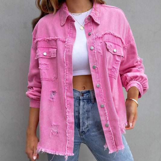 Giacca di jeans Celeste consumata