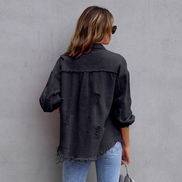 Giacca di jeans Celeste consumata
