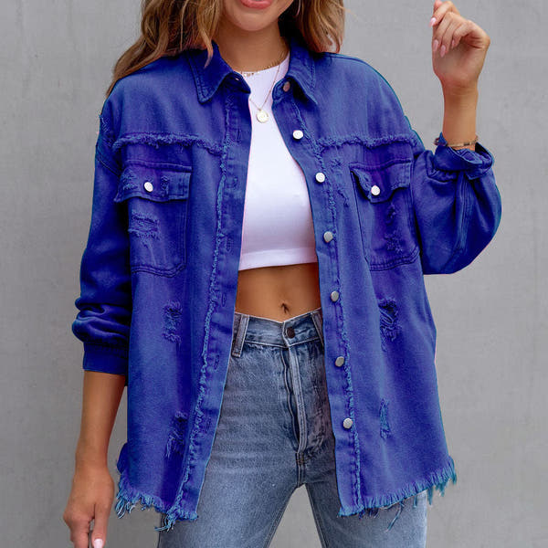 Giacca di jeans Celeste consumata