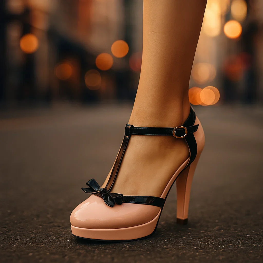 BELLA SCARPE CON TACCO A FARFALLA