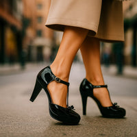 BELLA SCARPE CON TACCO A FARFALLA