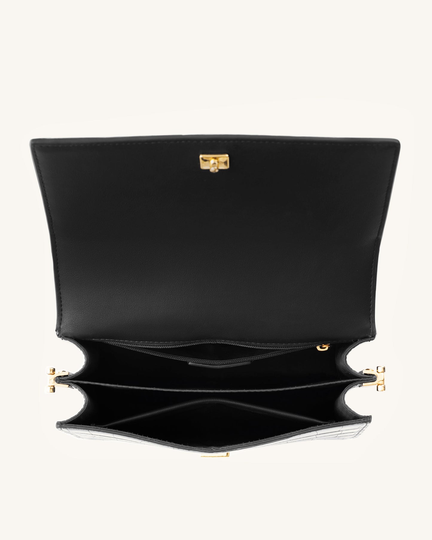 Mini borsa a patta - Coccodrillo nero