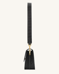 Mini borsa a patta - Coccodrillo nero
