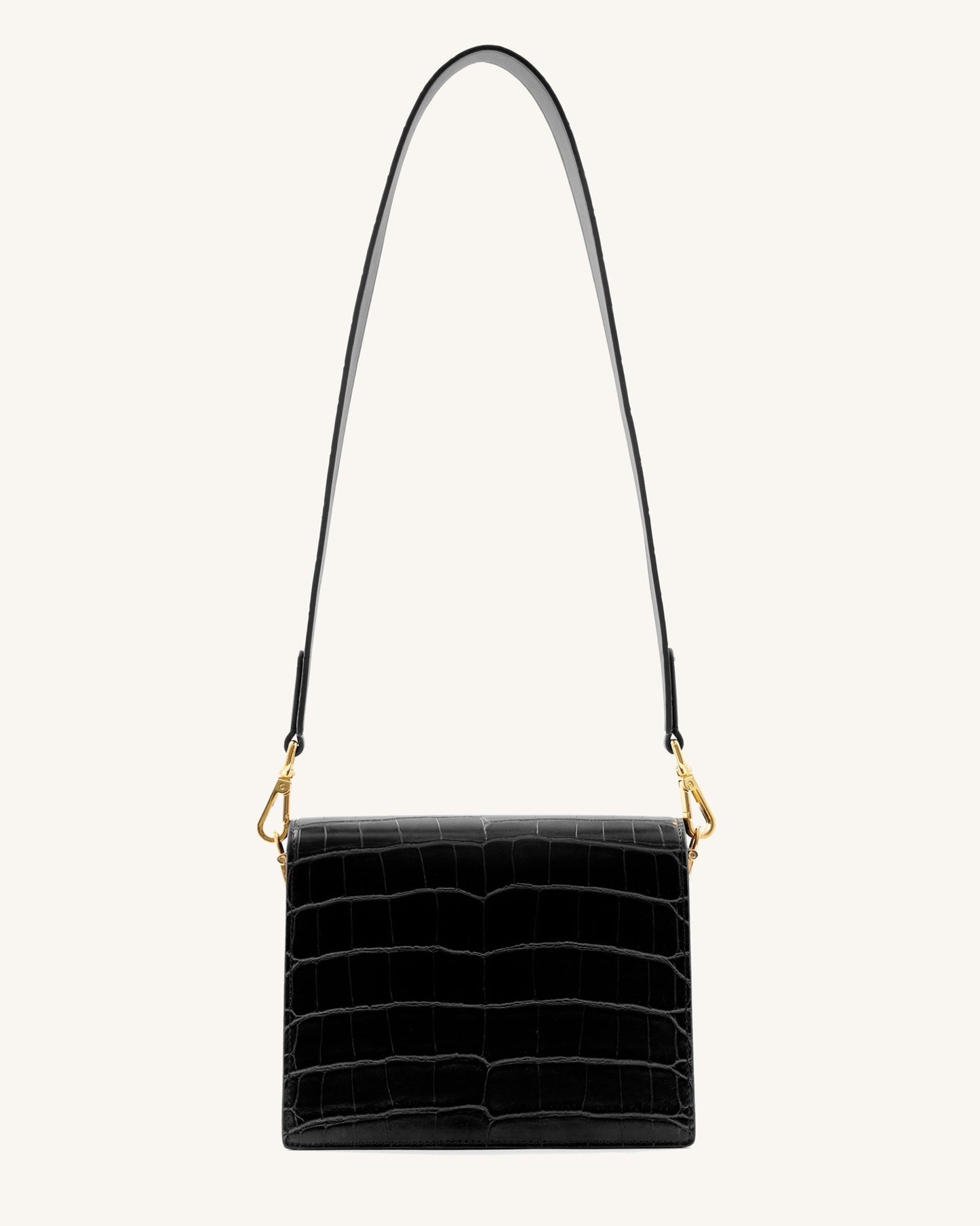 Mini borsa a patta - Coccodrillo nero