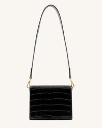 Mini borsa a patta - Coccodrillo nero