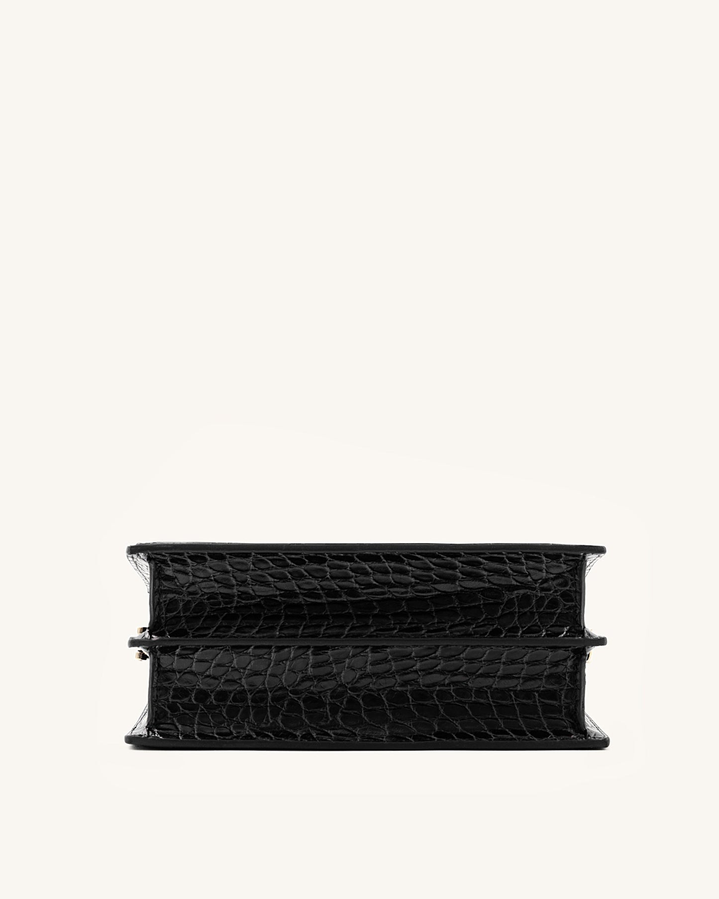 Mini borsa a patta - Coccodrillo nero