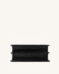 Mini borsa a patta - Coccodrillo nero