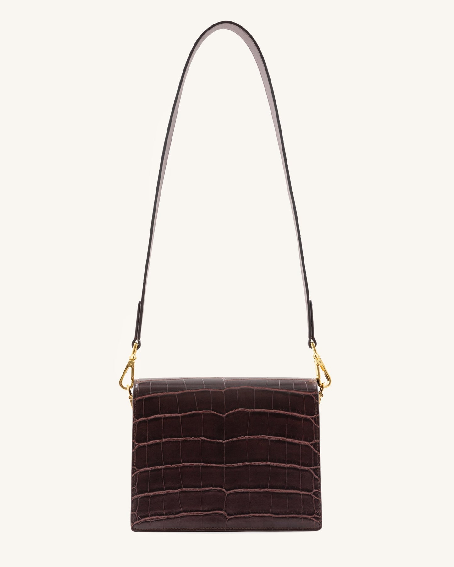 Mini borsa a patta - Coccodrillo marrone
