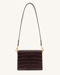 Mini borsa a patta - Coccodrillo marrone