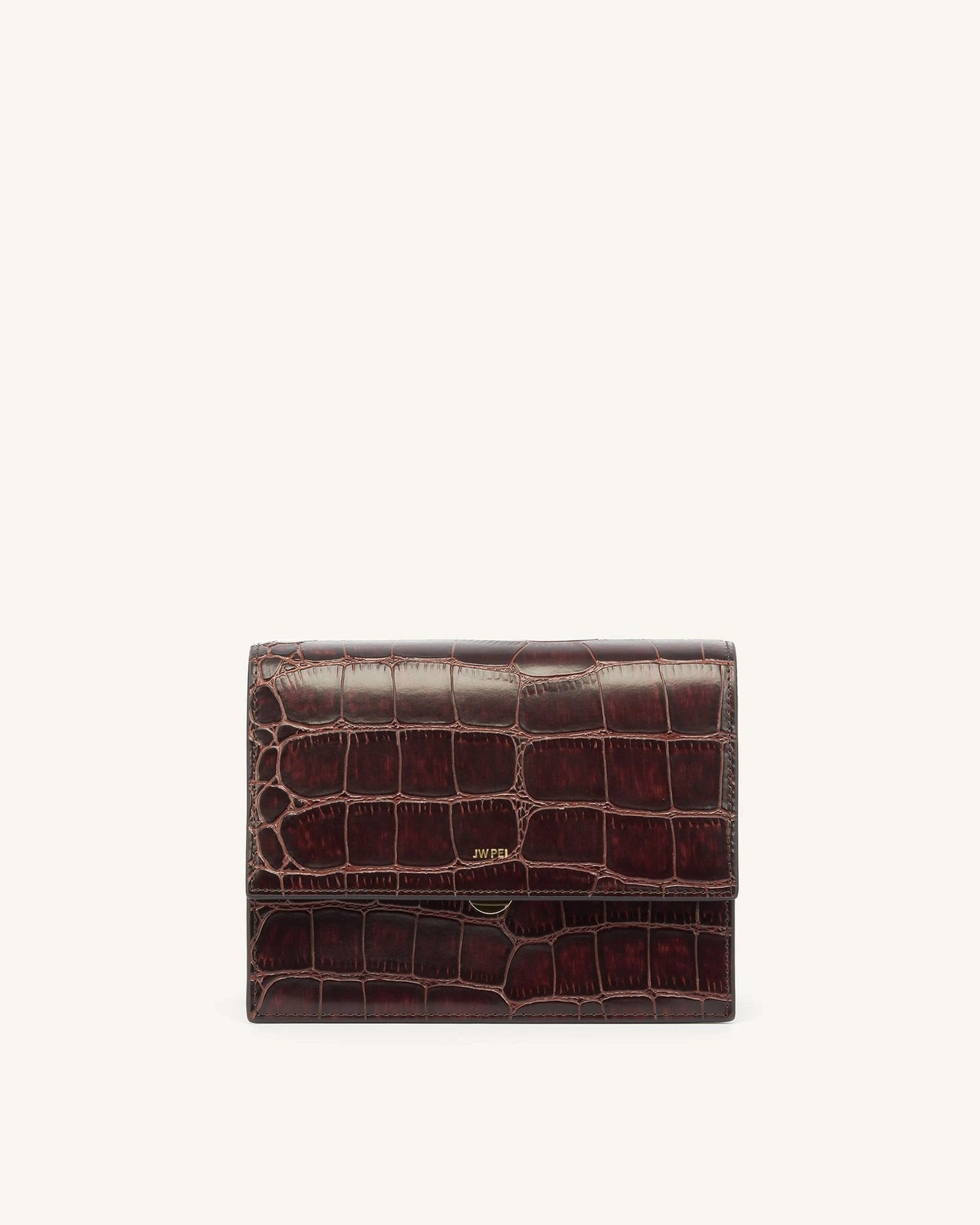 Mini borsa a patta - Coccodrillo marrone