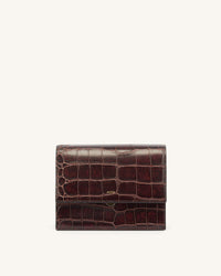 Mini borsa a patta - Coccodrillo marrone